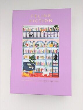 NEW IN BOX Hobbry "Feline Fiction" Cats Lovers & Book Lovers 500-Piece Puzzle